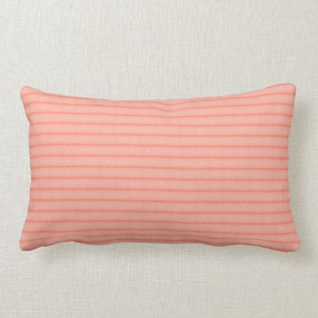 Abstract Salmon Pink Stripes Pattern Lumbar Pillow