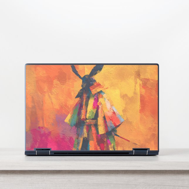 Abstract Samurai Warrior Silhouette HP Laptop Skin (Front)
