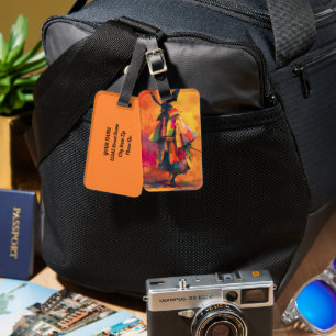 Abstract Samurai Warrior Silhouette Luggage Tag