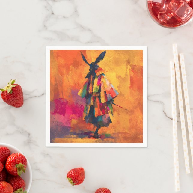 Abstract Samurai Warrior Silhouette Napkins (Insitu)