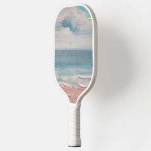 Abstract Sand And Ocean Pickleball Paddle