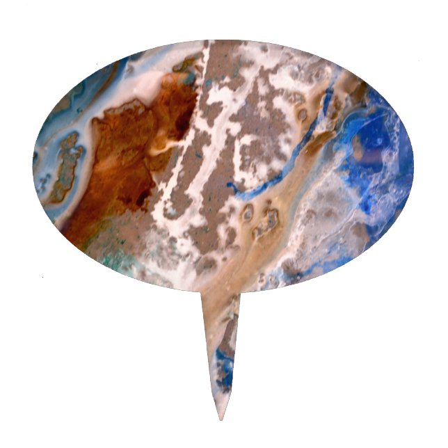 Abstract sandy beach pattern water foam pattern  cake topper (Front)