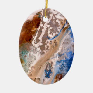 Abstract sandy beach pattern water foam pattern ceramic ornament