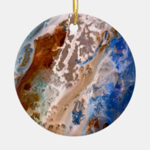 Abstract sandy beach pattern water foam pattern ceramic ornament
