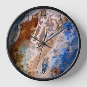 Abstract sandy beach pattern water foam pattern  clock