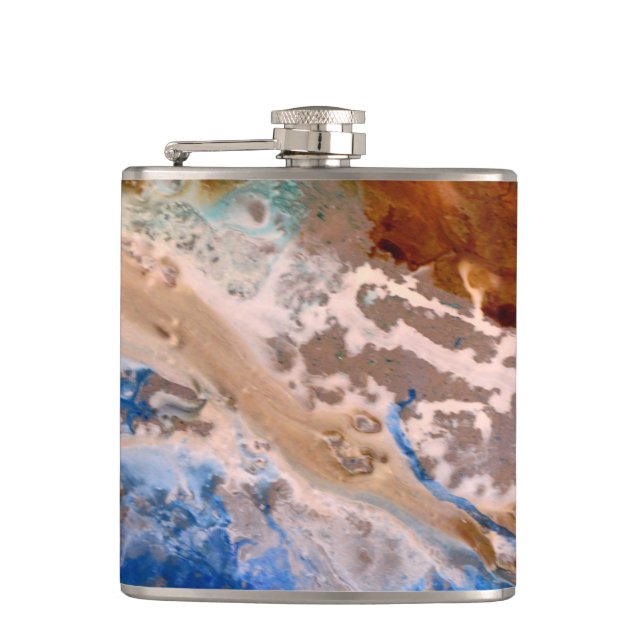Abstract sandy beach pattern water foam pattern  flask (Front)