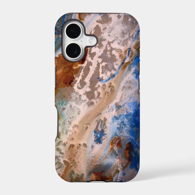 Abstract sandy beach pattern water foam pattern  iphone case (Back)