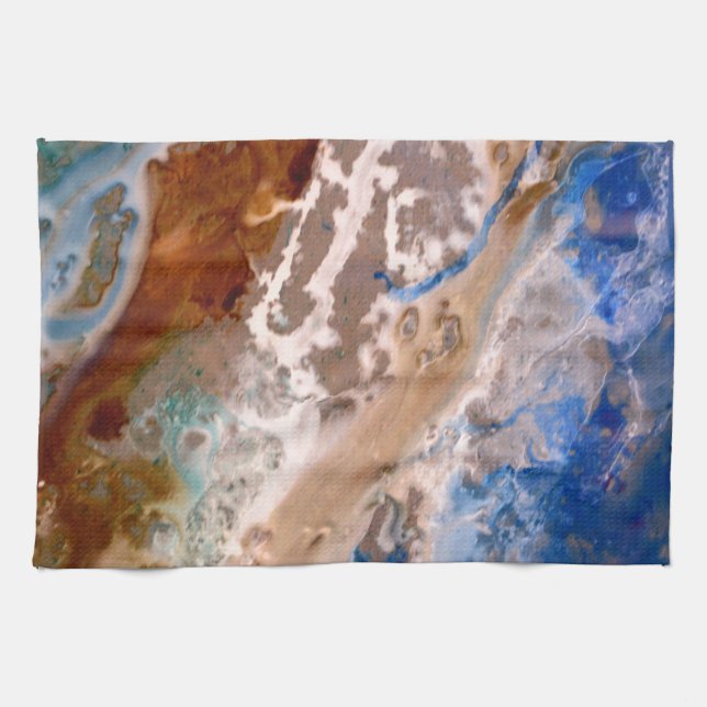 Abstract sandy beach pattern water foam pattern  kitchen towel (Horizontal)