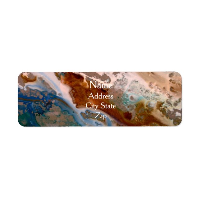 Abstract sandy beach pattern water foam pattern  label (Front)