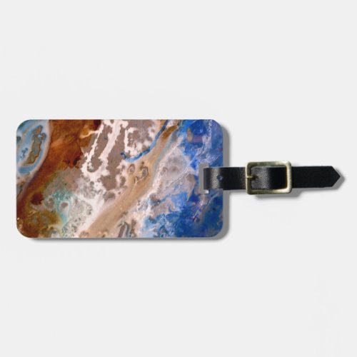 Abstract sandy beach pattern water foam pattern  luggage tag