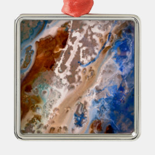 Abstract sandy beach pattern water foam pattern metal ornament