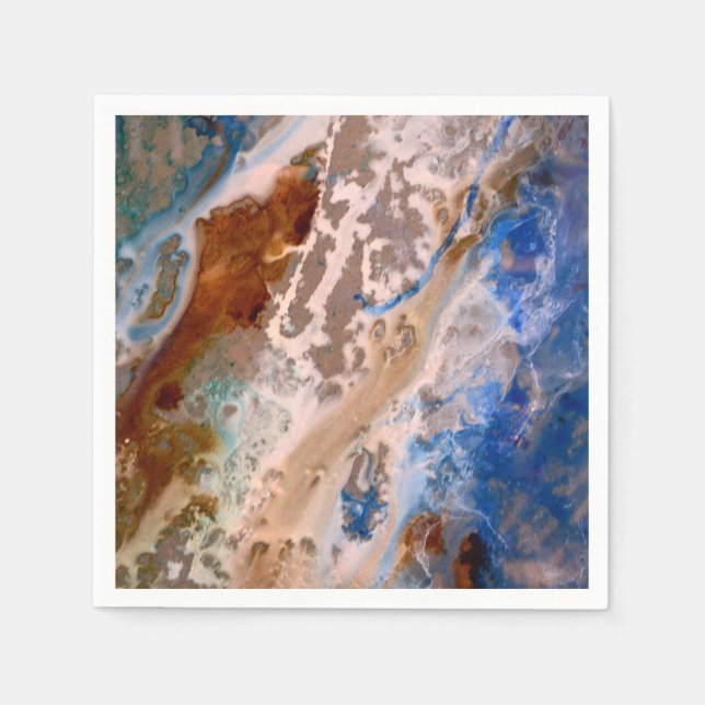 Abstract sandy beach pattern water foam pattern  napkins (Front)