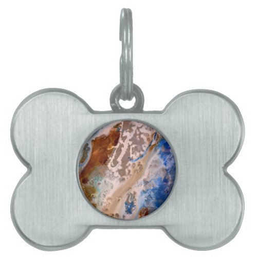 Abstract sandy beach pattern water foam pattern  pet name tag