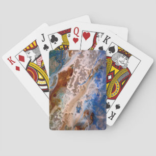 Abstract sandy beach pattern water foam pattern  poker cards