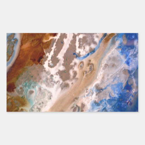 Abstract sandy beach pattern water foam pattern  rectangular sticker