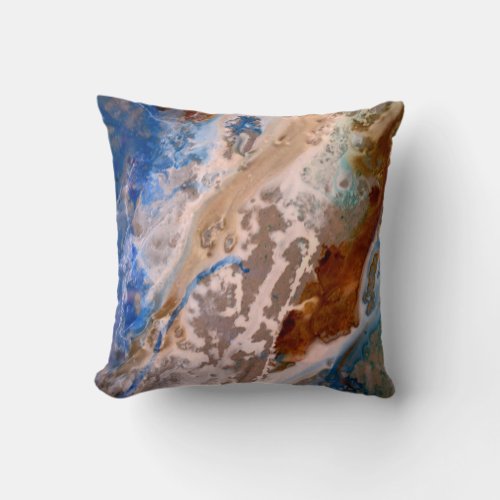 Abstract sandy beach pattern water foam pattern  throw pillow