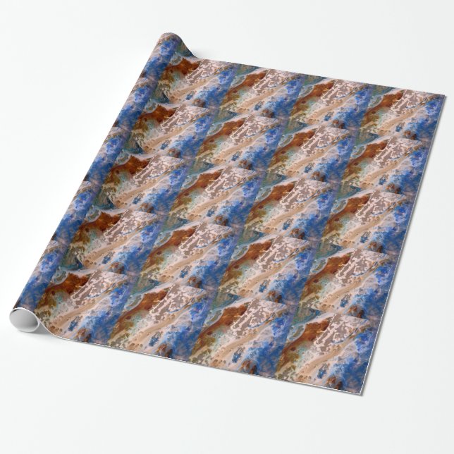 Abstract sandy beach pattern water foam pattern  wrapping paper (Unrolled)
