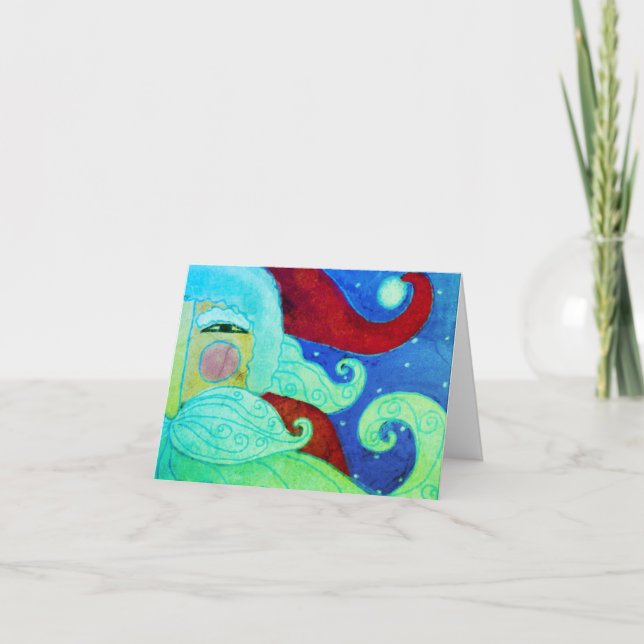 Abstract Santa Claus Art Card (Front)
