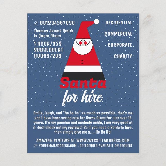 Abstract Santa, Santa Claus Entertainer Advert Flyer (Front)