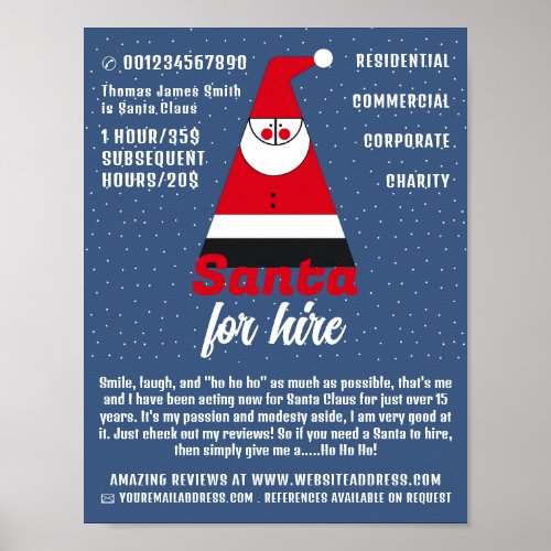 Abstract Santa Santa Claus Entertainer Advert Poster