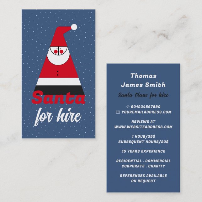 Abstract Santa, Santa Claus Entertainer Business Card (Front/Back)