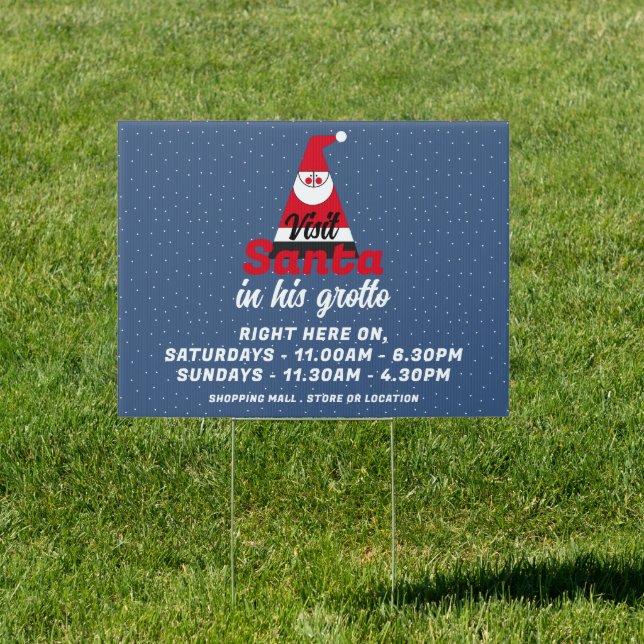 Abstract Santa, Santa Visitor Hours Grotto Sign (Insitu)