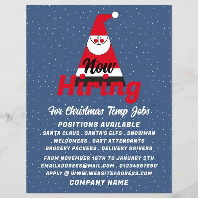 Abstract Santa, Seasonal Recruitment Advertising Flyer (Front)