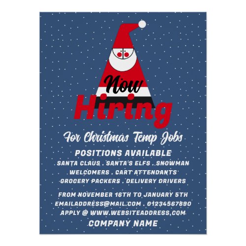 Abstract Santa Seasonal Recruitment Advertising Poster