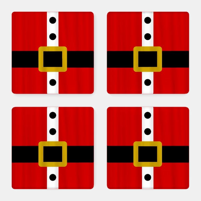 Abstract Santa Suit Coaster Set (Set)