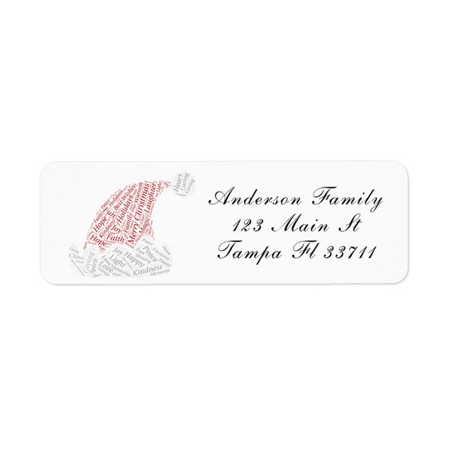 Abstract Santa's Hat Return address labels (Front)