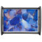 Abstract Sapphire Blue Gold Serving Tray