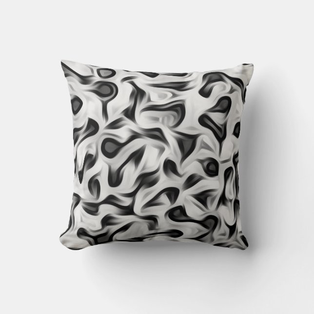 Abstract Satin Throw Pillow (Front)