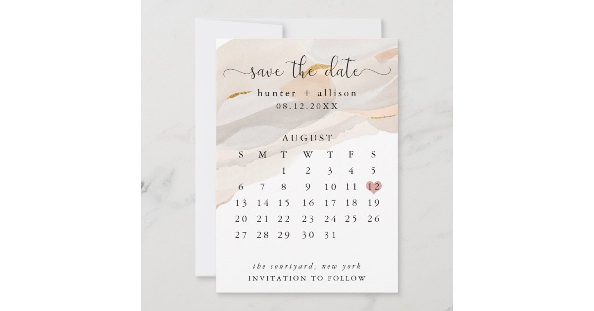 Abstract Save The Date Calendar Flyer Invitation | Zazzle