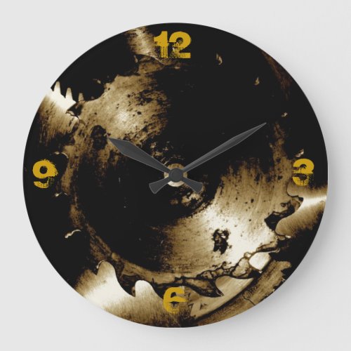 Abstract Saw Blades Large Clock
