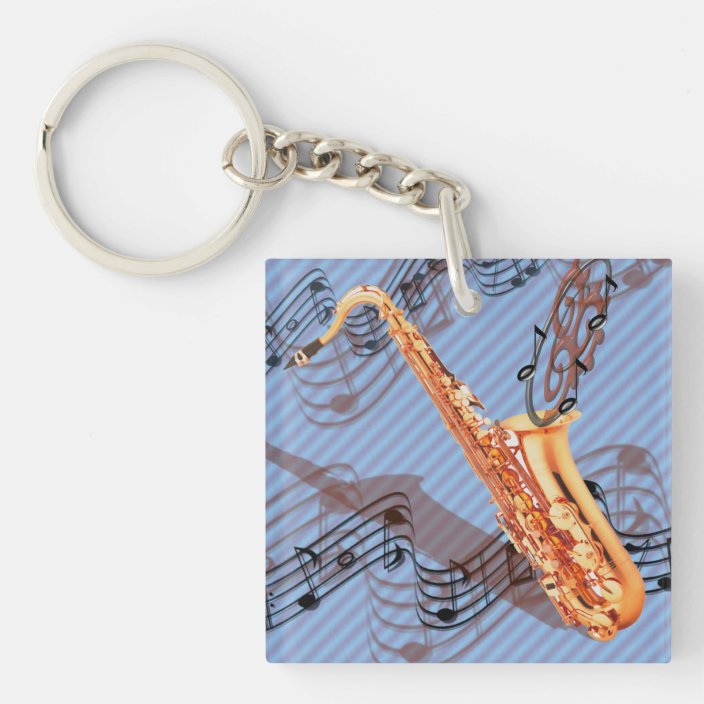 Abstract Saxophone Keychain