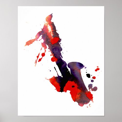 Abstract Saxophone Poster