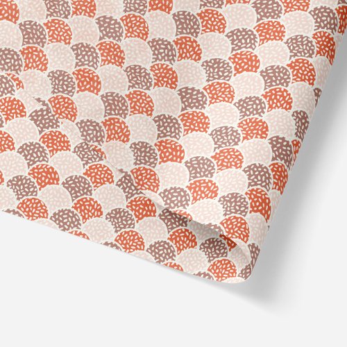 Abstract Scallop Waves in Orange Beige and Brown Tissue Paper