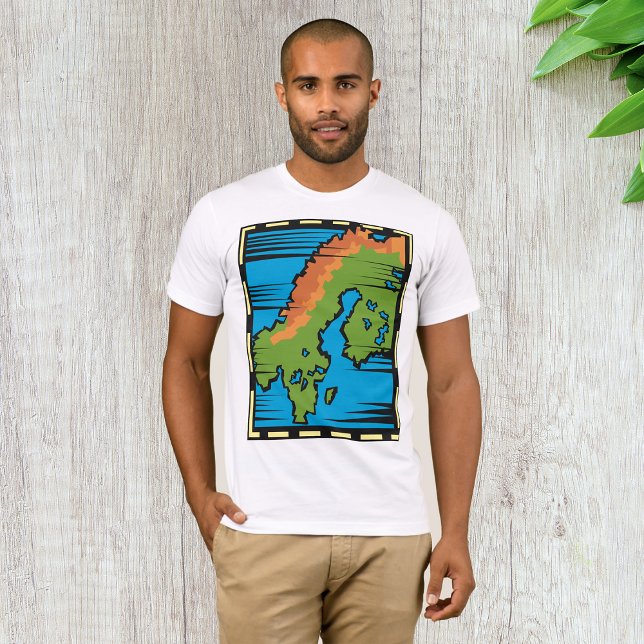 Abstract Scandinavia Map Art T-Shirt (Creator Uploaded)