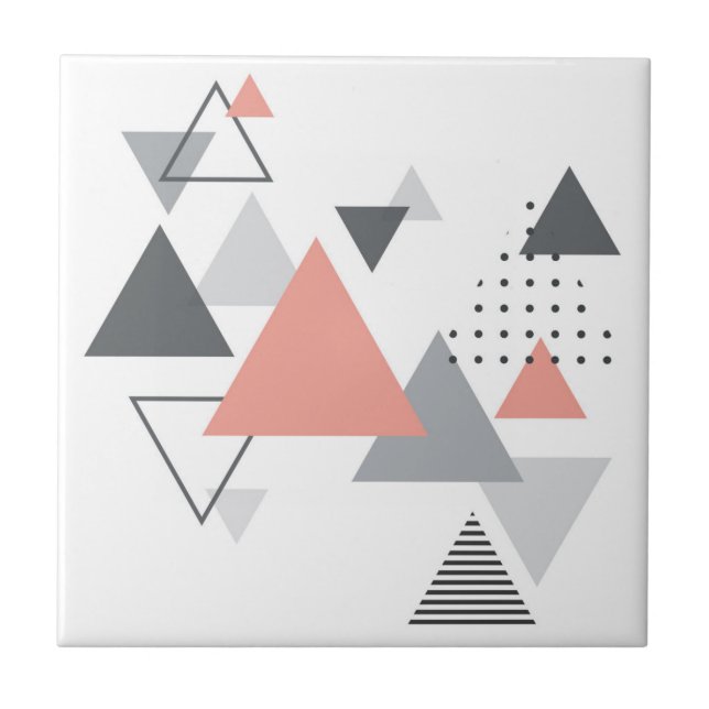 Abstract Scandinavian Geometric Design Ceramic Tile (Front)