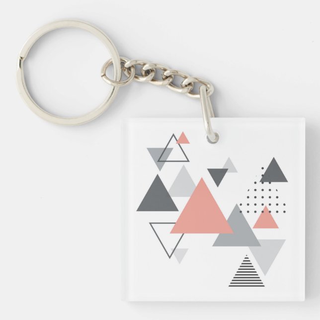 Abstract Scandinavian Geometric Design Keychain (Front)