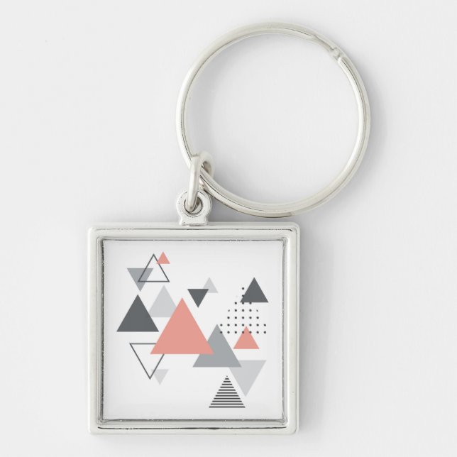 Abstract Scandinavian Geometric Design Keychain (Front)