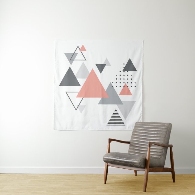 Abstract Scandinavian Geometric Design Tapestry (In Situ)