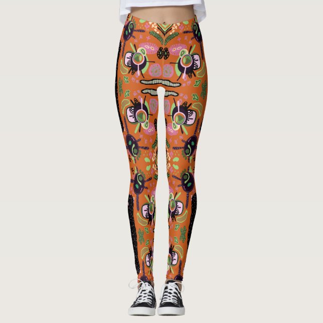 Abstract Scandinavian Modern Art  Leggings (Front)