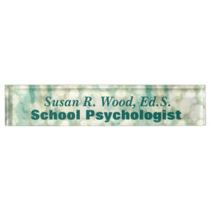 Abstract School Psychologist Custom Nameplate