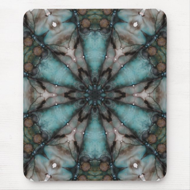 Abstract Sci-fi Turquoise Star Windmill   Mouse Pad (Front)