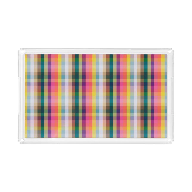 Abstract Scottish Plaid Acrylic Tray (Front)