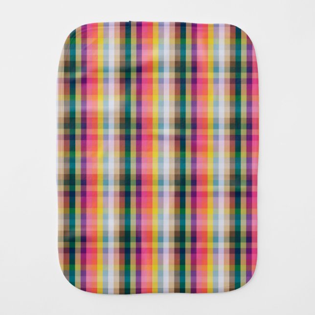 Abstract Scottish Plaid Baby Burp Cloth (Front)
