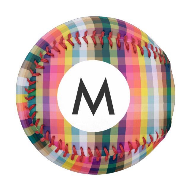 Abstract Scottish Plaid Baseball (Front Left)