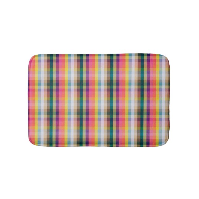 Abstract Scottish Plaid Bath Mat (Front)