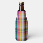 Abstract Scottish Plaid Bottle Cooler